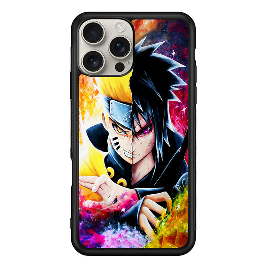 Naruto VS Sasuke Painting Art iPhone 16 Pro Max Case | Stylish Protective Case for iPhone 16 Pro Max