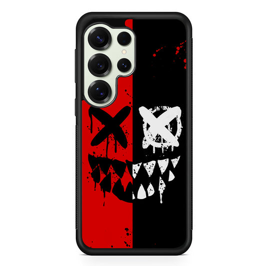 Bad Smiley Face Red Black Samsung Galaxy S25 Ultra Case | Durable Rubber Case for Samsung Galaxy S25 Ultra
