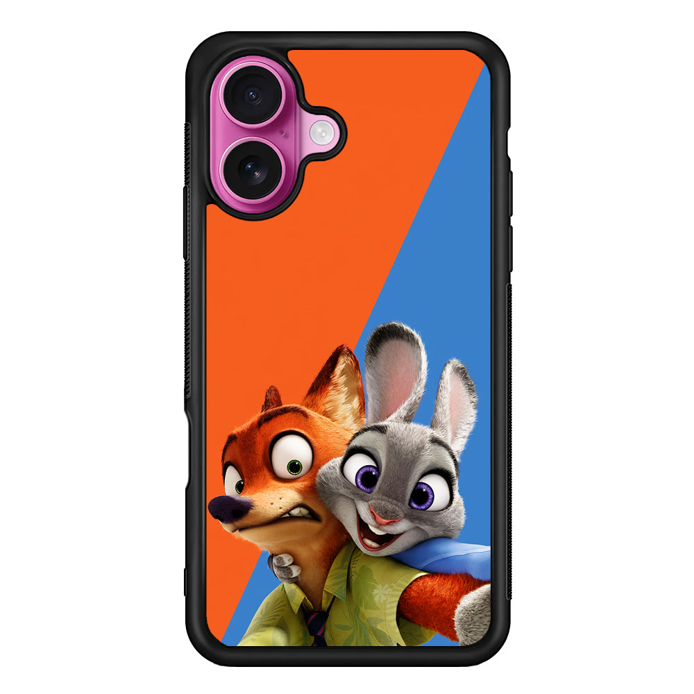Zootopia Nick and Judy Selfie iPhone 17 Case | Slim Protective Rubber Phone Cover