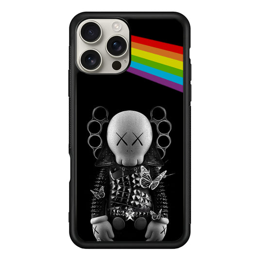Kaws Metal Style Rainbow iPhone 16 Pro Max Case | Slim Rubber Case for iPhone 16 Pro Max