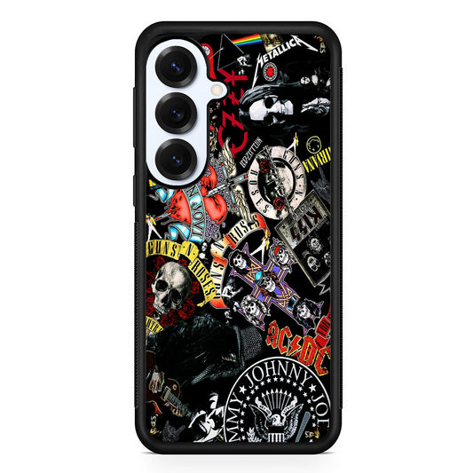 Rock Bands Logo Collage Samsung Galaxy S25 Plus Case | Slim Rubber Cover for Samsung Galaxy S25 Plus