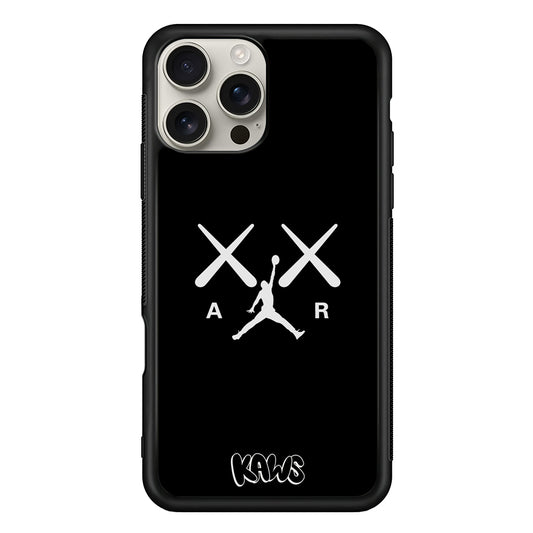 Kaws Air Jordan Midnight Black iPhone 16 Pro Max Case | Slim Rubber Case for iPhone 16 Pro Max