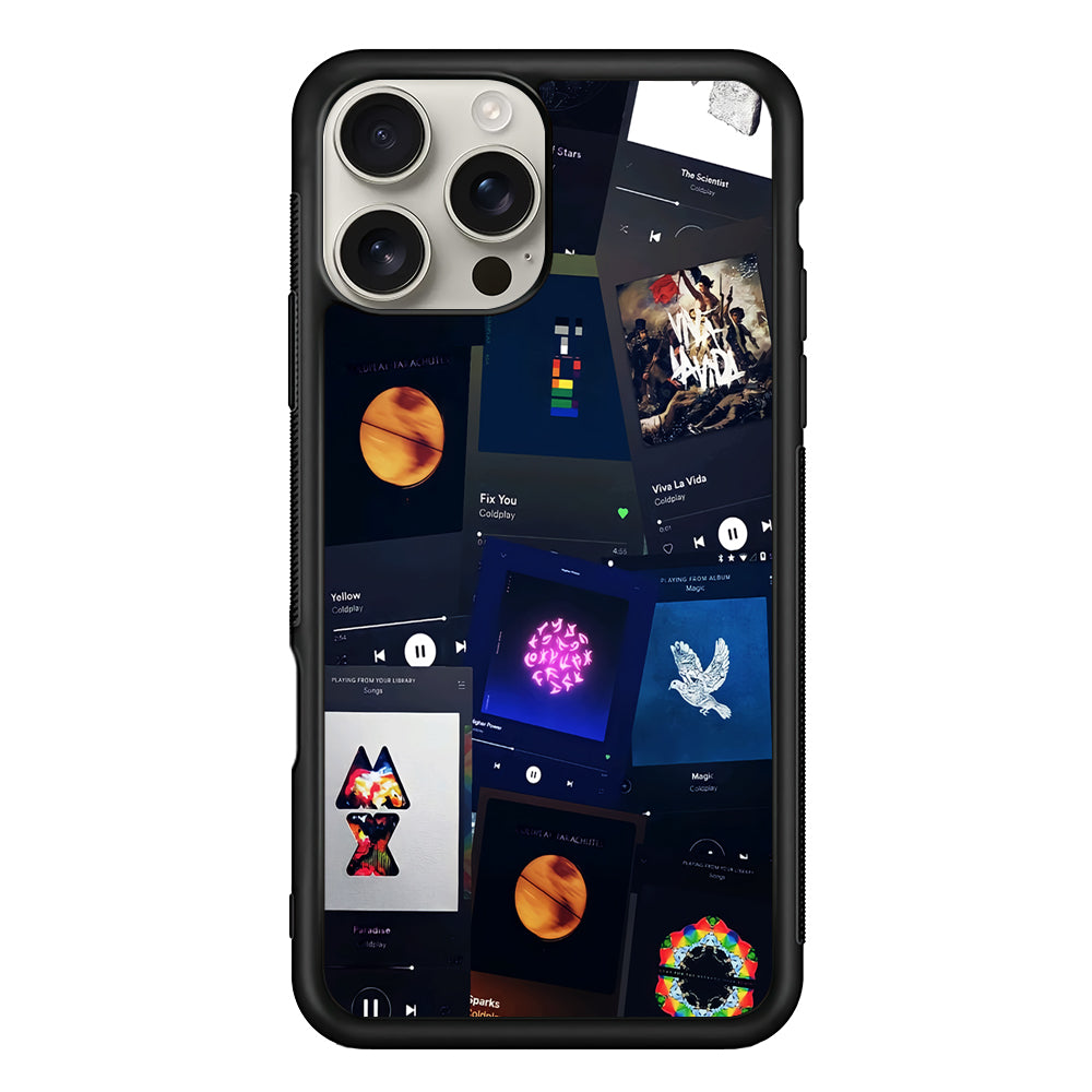 Coldplay Playlist Song iPhone 16 Pro Max Case | Stylish Protective Case for iPhone 16 Pro Max