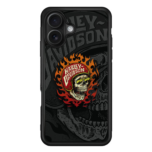Harley Davidson Flaming Rider iPhone 16 Case - Oxvistore