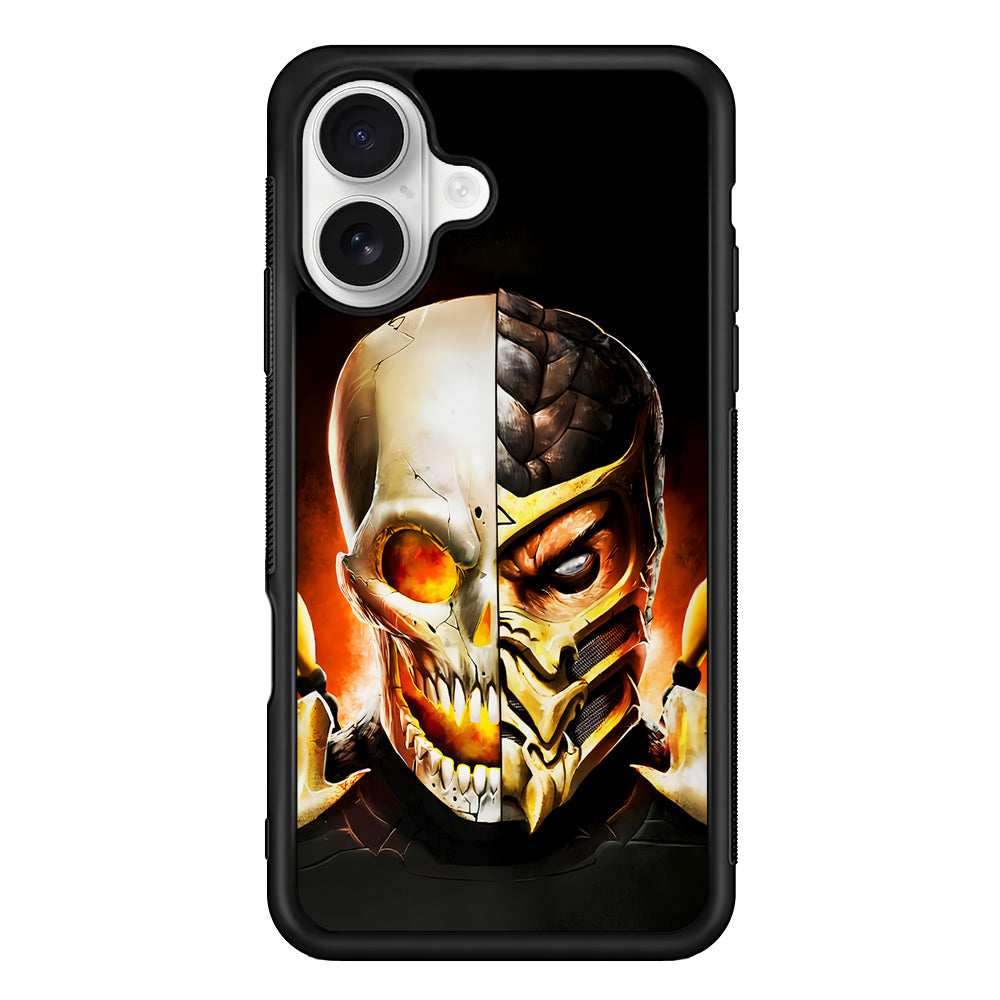 Scorpion Face Mortal Kombat iPhone 16 Plus Case | Durable Protective Rubber Cover