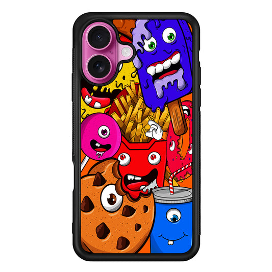 Unhealthy Food Monsters iPhone 17 Case | Slim Protective Rubber Phone Cover