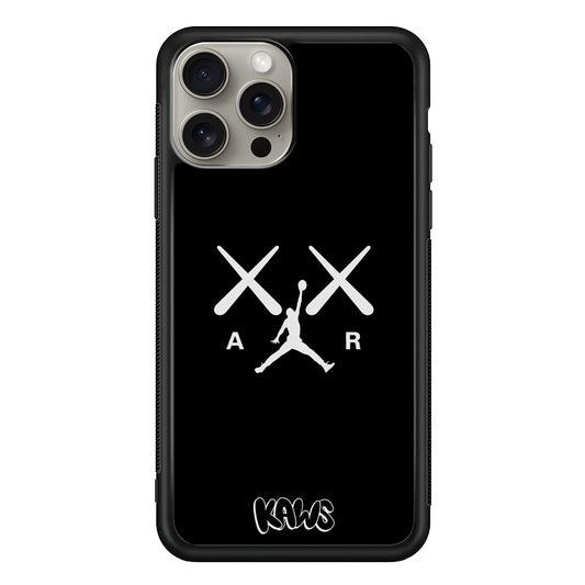 Kaws Air Jordan Midnight Black iPhone 15 Pro Case | Slim Rubber Case for iPhone 15 Pro