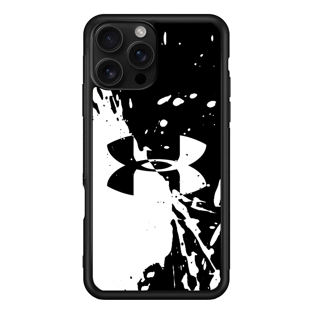 Under Armour Black White iPhone 16 Pro Case | Slim Rubber Case for iPhone 16 Pro