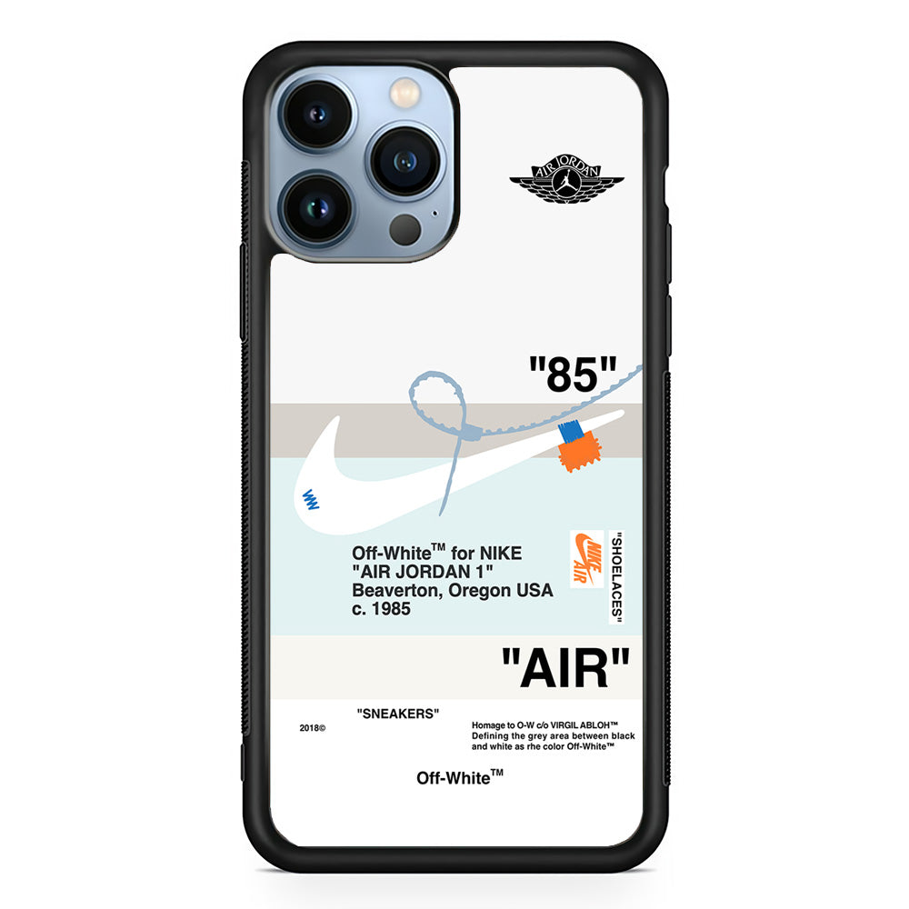 Off White x Nike Air Jordan Natural iPhone 15 Pro Max Case | Slim Rubber Case for iPhone 15 Pro Max
