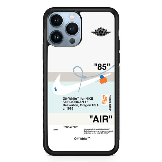 Off White x Nike Air Jordan Natural iPhone 15 Pro Max Case | Slim Rubber Case for iPhone 15 Pro Max