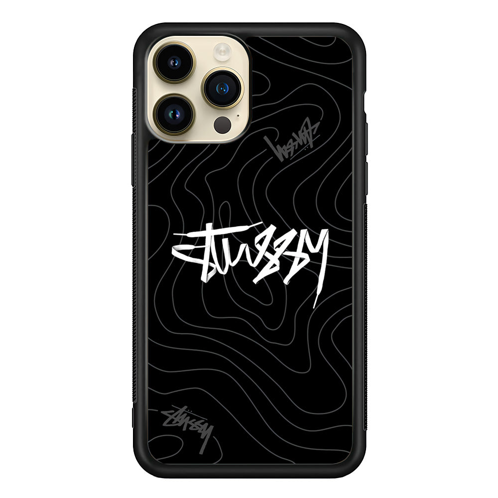 Stussy Black Vibes iPhone 14 Pro Case | Slim Rubber Case for iPhone 14 Pro