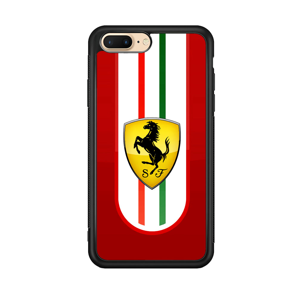 Ferrari Logo Red iPhone 8 Plus Case | Slim Rubber Case for iPhone 8 Plus
