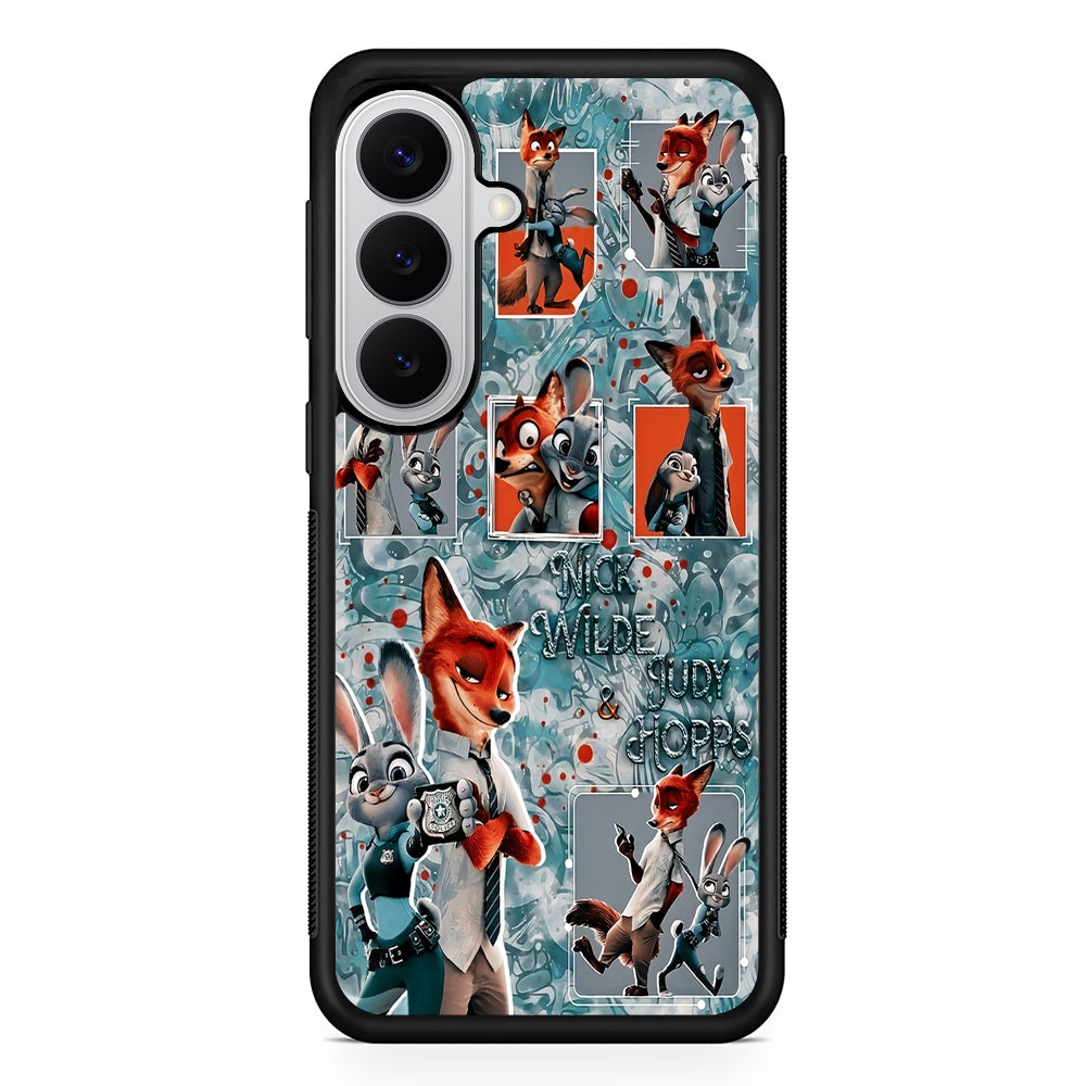 Zootopia Judy and Nick Aesthetic Samsung Galaxy S26 Case | Protective Rubber Cover