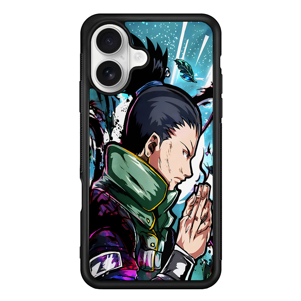 Shikamaru Nara Naruto Art iPhone 16 Plus Case | Durable Protective Rubber Cover