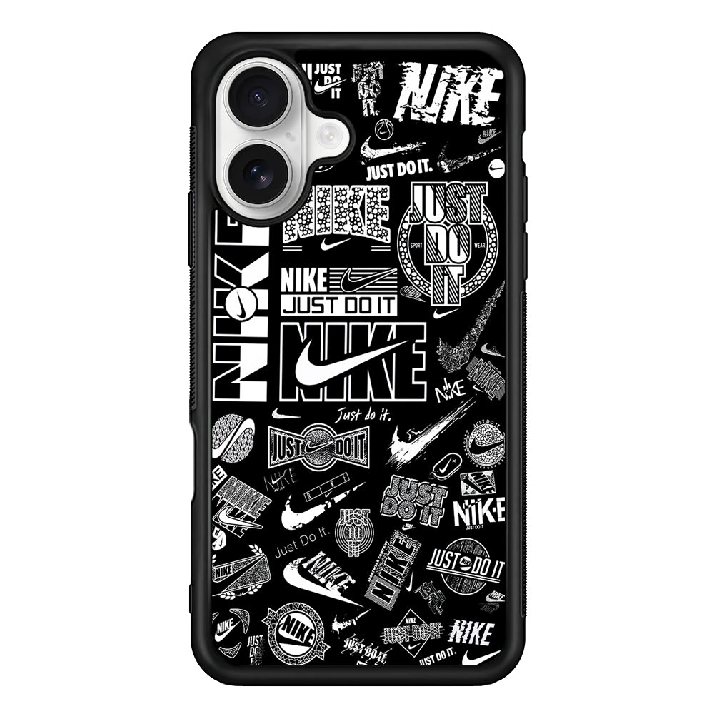 Cool Nike Logo Black White iPhone 16 Plus Case – Slim Fit Protective Phone Case