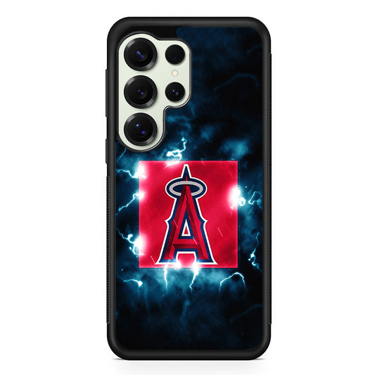 Los Angeles Angels Abstract Samsung Galaxy S25 Ultra Case | Durable Rubber Case for Samsung Galaxy S25 Ultra
