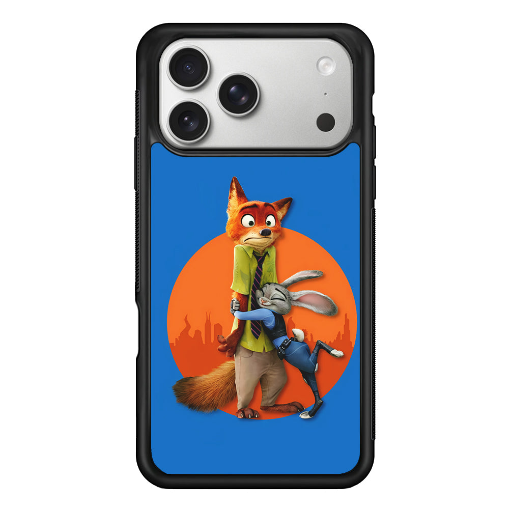 Zootopia Nick and Judy Hug iPhone 17 Pro Case | Slim Rubber Case for iPhone 17 Pro