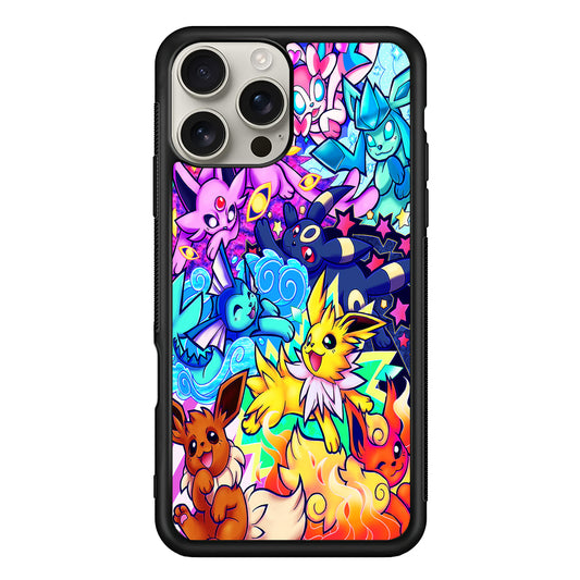 Pokemon Eevee Evolutions Art iPhone 16 Pro Max Case | Stylish Protective Case for iPhone 16 Pro Max