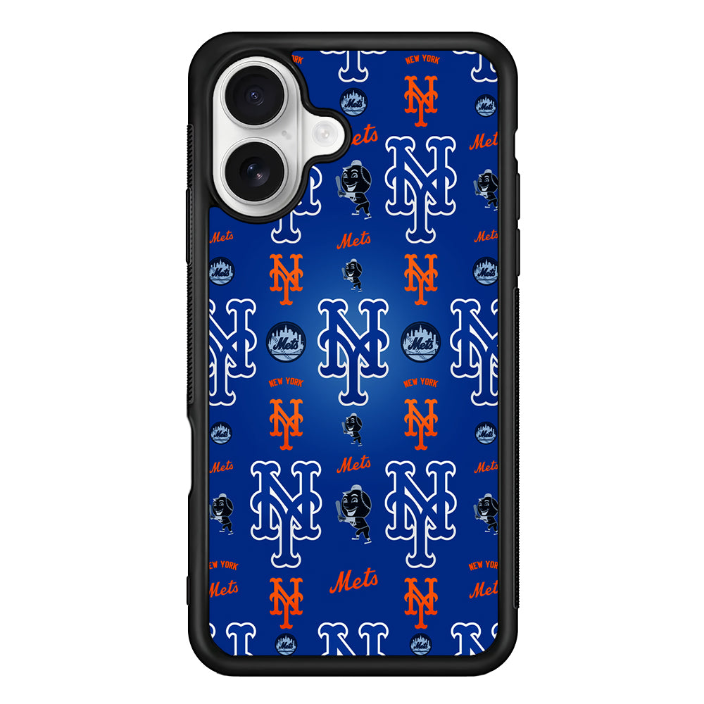 New York Mets Logo iPhone 16 Plus Case | Durable Protective Rubber Cover