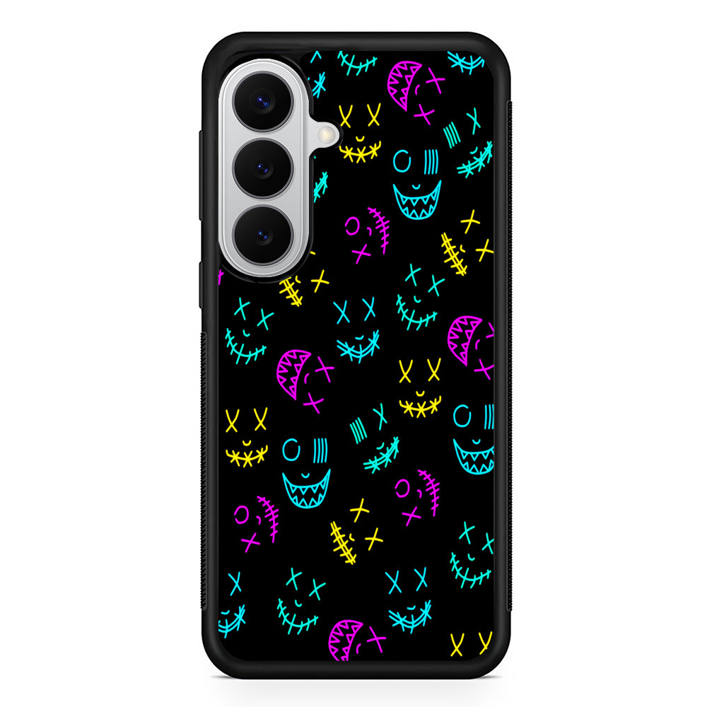 Neon Masks Smile Samsung Galaxy S26 Case | Protective Rubber Cover
