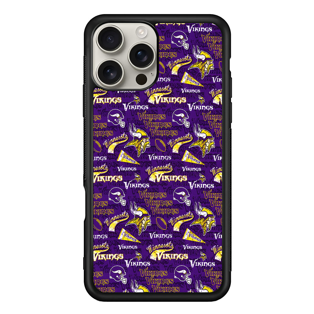 Minnesota Vikings Patterns iPhone 16 Pro Max Case | Stylish Protective Case for iPhone 16 Pro Max
