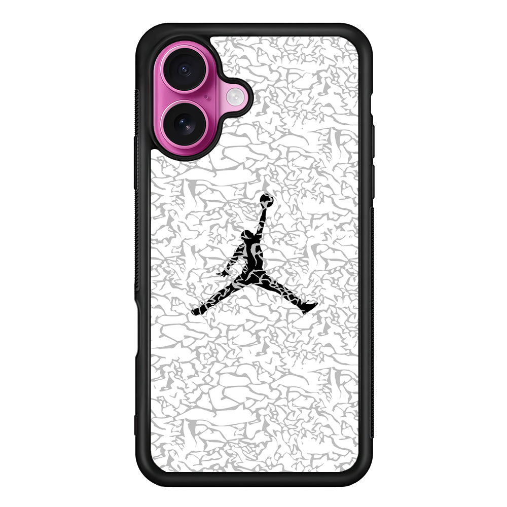 Air Jordan Gray Abstract Pattern iPhone 17 Case - Slim Rubber Case for iPhone 17
