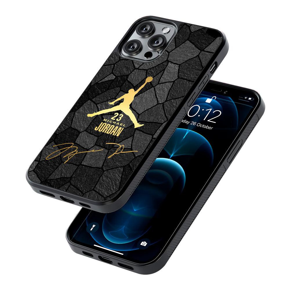 Air Jordan Golden Silhouette 2D Rubber Phone Case | Slim Protective Phone Case