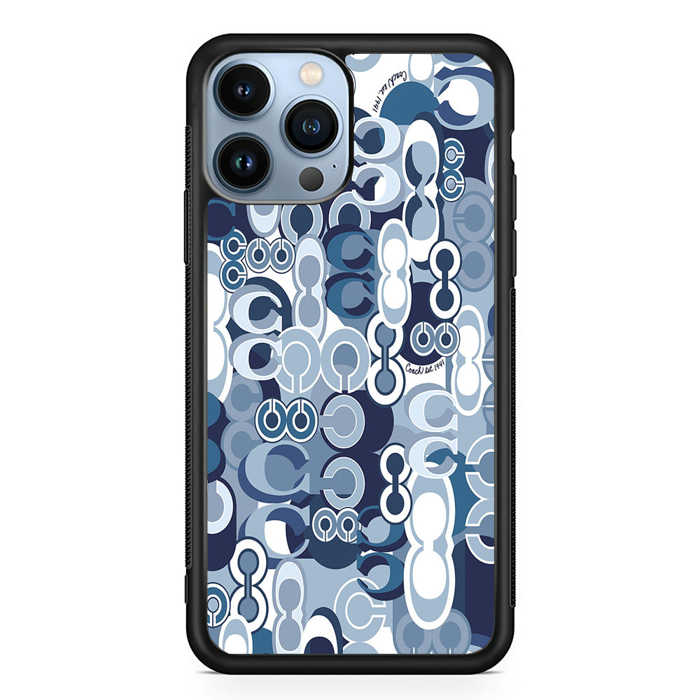Coach Blue iPhone 15 Pro Max Case | Slim Rubber Case for iPhone 15 Pro Max