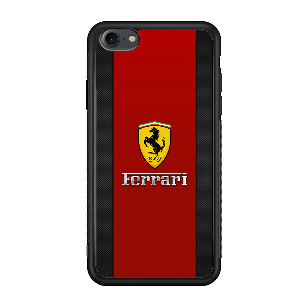Ferrari Luxury Car Stripe Logo iPhone 8 Case | Slim Rubber Case for iPhone 8