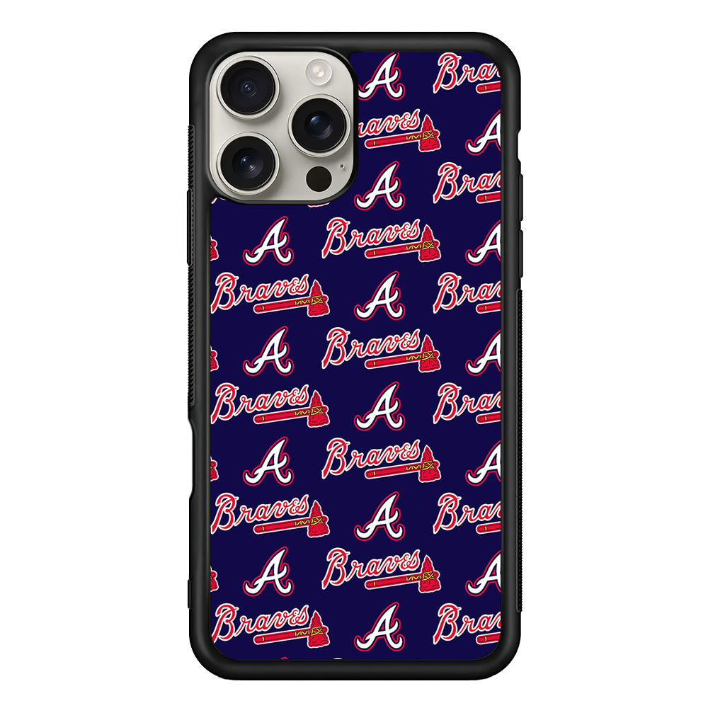 Atlanta Braves Pattern iPhone 16 Pro Max Case | Stylish Protective Case for iPhone 16 Pro Max