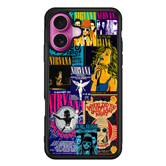 Nirvana Album Cover Collage iPhone 17 Case | Slim Protective Rubber Phone Cover