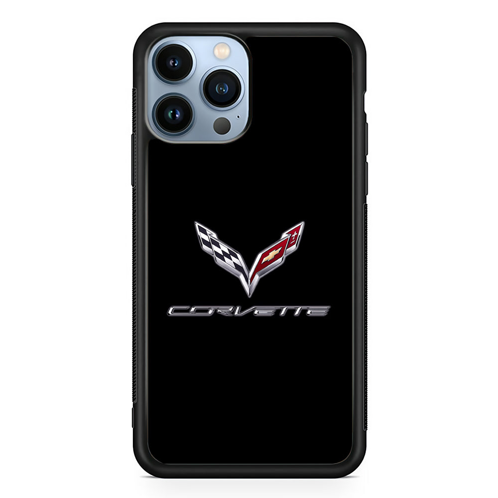 Chevrolet Corvette Logo Black 2D Rubber Phone Case | Durable Phone Case