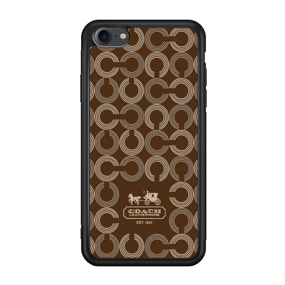 Coach Pattern Brown iPhone 8 Case | Slim Rubber Case for iPhone 8