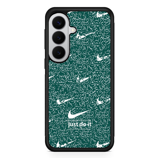 Nike White in Green Patern Samsung Galaxy S26 Case | Slim Samsung Galaxy S26 Rubber Case