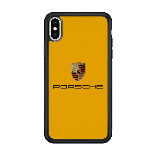 Porsche Car Logo Yellow iPhone Xs Max Case | Slim Rubber Case for iPhone Xs Max
