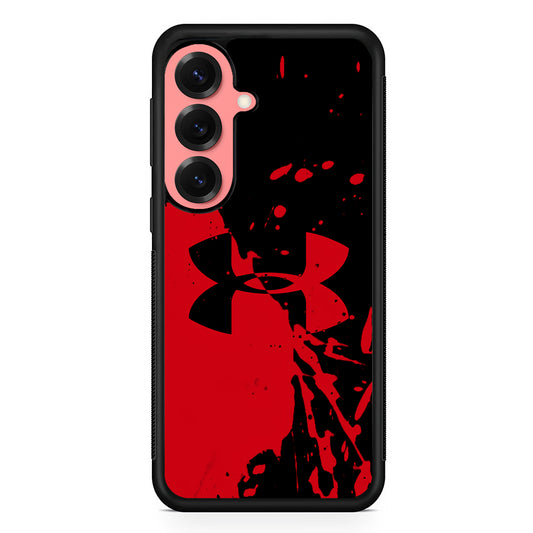 Under Armour Black Red Samsung Galaxy S25 Case | Slim Rubber Case for Samsung Galaxy S25
