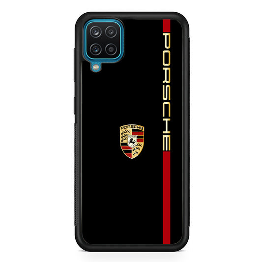 Porsche Car Logo Luxury Samsung Galaxy A12 Case | Slim Rubber Case for Samsung Galaxy A12