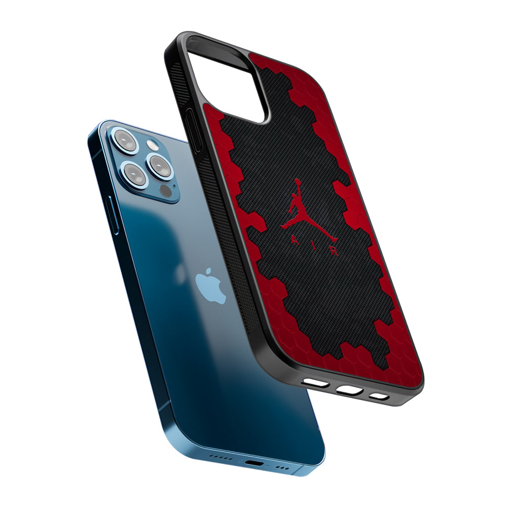 Air Jordan Red Honeycomb 2D Rubber Phone Case | Slim Protective Phone Case