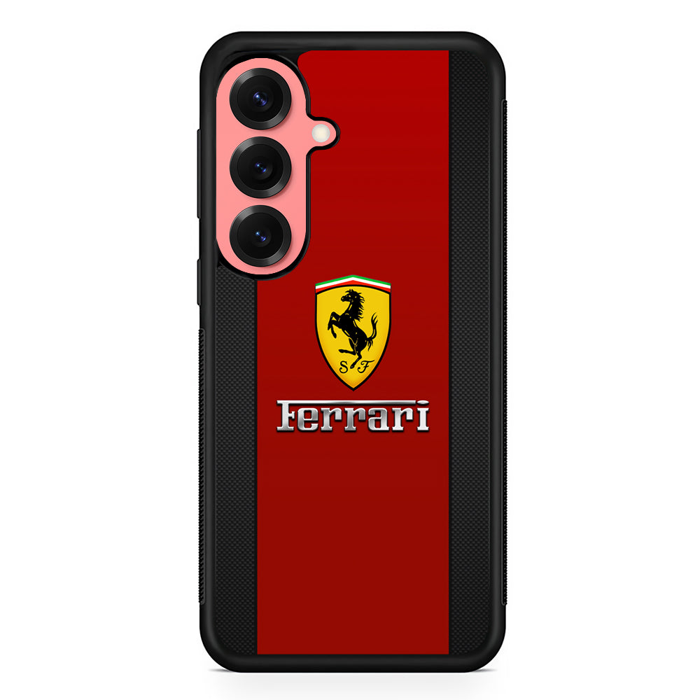 Ferrari Luxury Car Stripe Logo Samsung Galaxy S25 Case | Slim Rubber Case for Samsung Galaxy S25