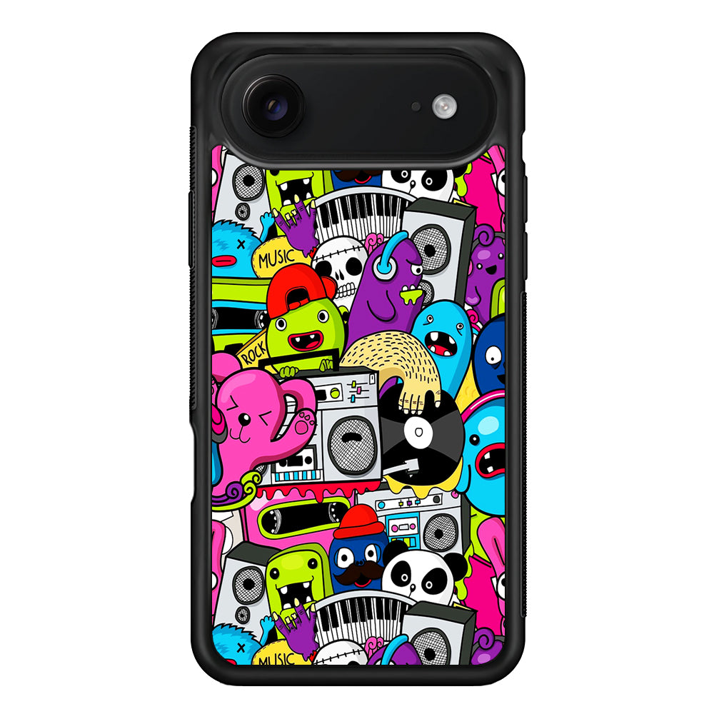 Doodle Monsters Music Pattern iPhone 17 Air Case | Protective Case for iPhone 17 Air