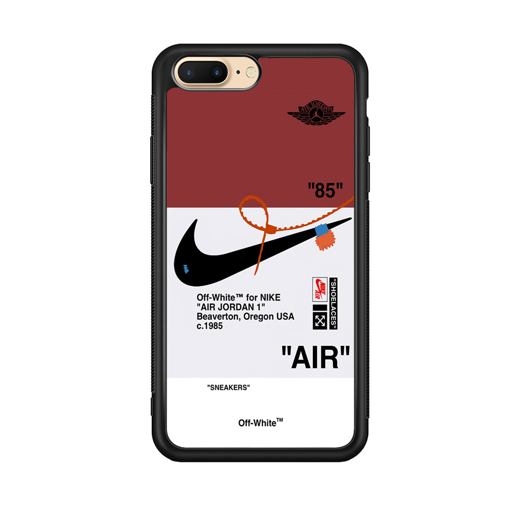 Off White x Nike Air Jordan Red iPhone 8 Plus Case | Slim Rubber Case for iPhone 8 Plus