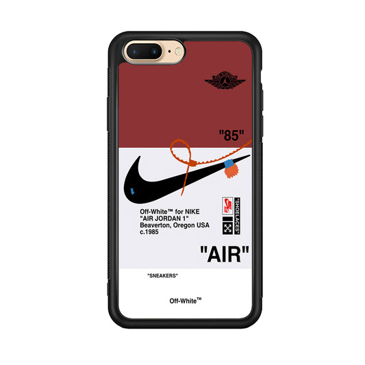 Off White x Nike Air Jordan Red iPhone 8 Plus Case | Slim Rubber Case for iPhone 8 Plus