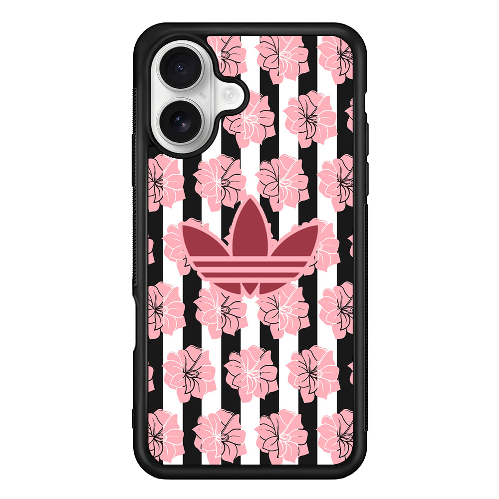 Adidas Pink Flowers iPhone 16 Plus Case – Slim Fit Protective Phone Case