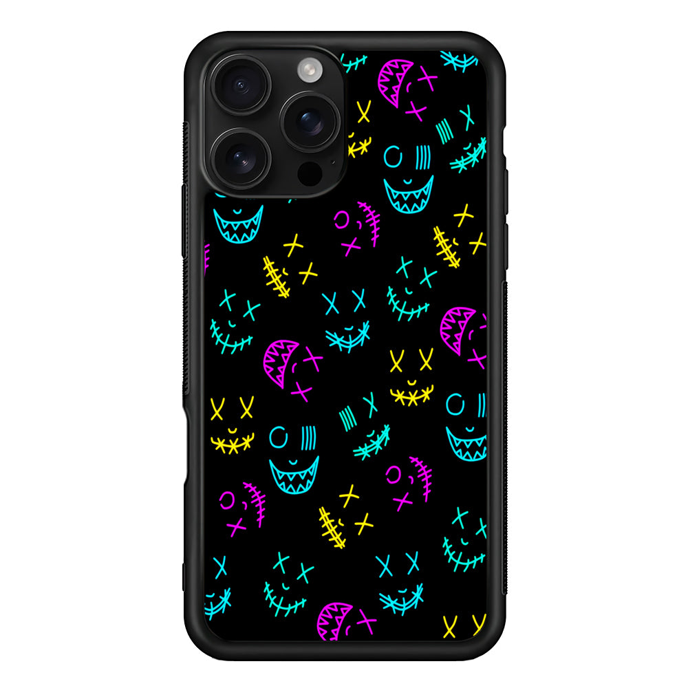 Neon Masks Smile iPhone 16 Pro Case | Durable Protective Case for iPhone 16 Pro