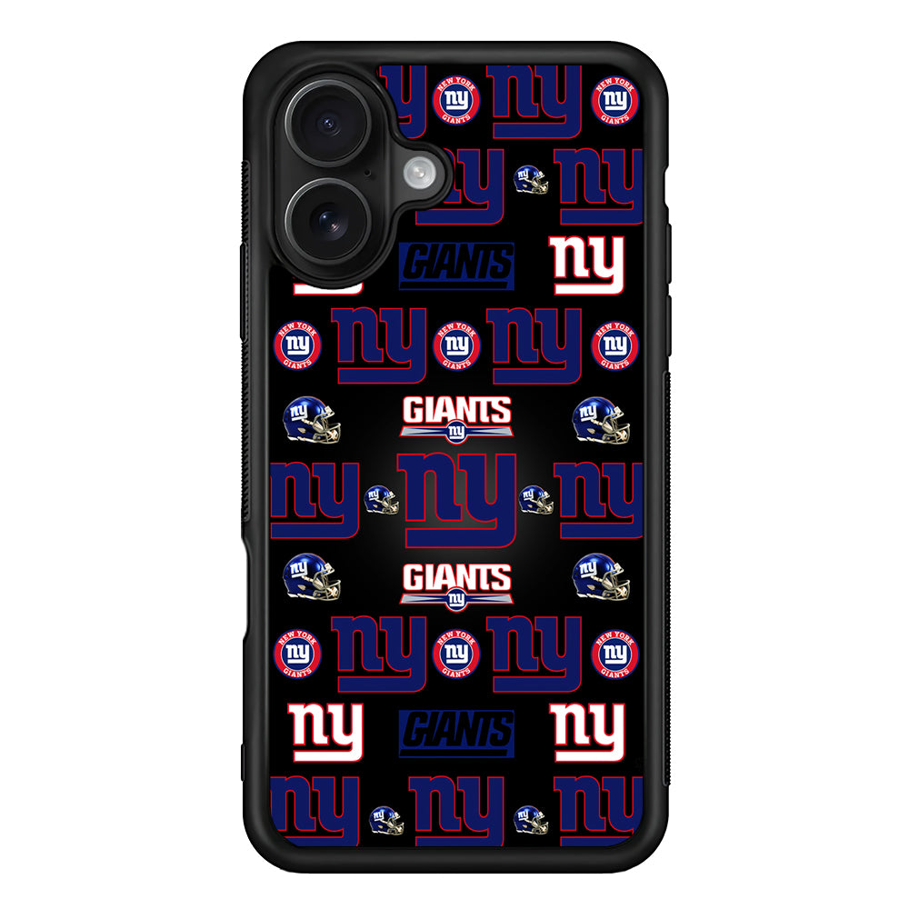 New York Giants Logo Pattern iPhone 16 Case - Oxvistore