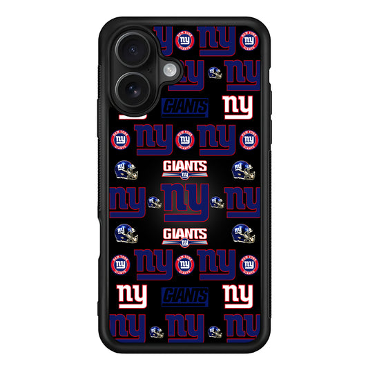 New York Giants Logo Pattern iPhone 16 Case - Oxvistore