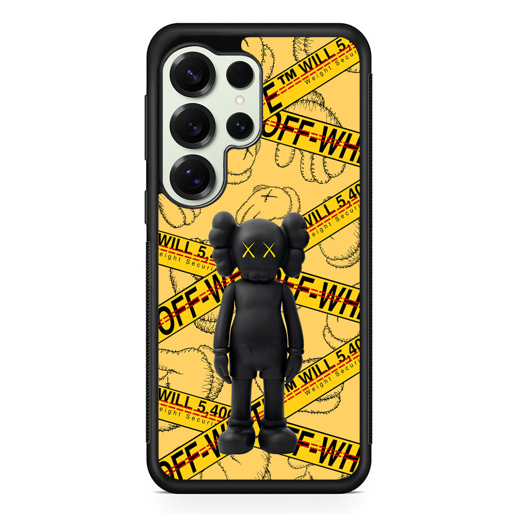 Kaws x Off White Yellow Belt Samsung Galaxy S25 Ultra Case | Slim Rubber Case for Samsung Galaxy S25 Ultra