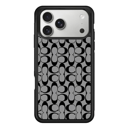 Coach Black Grey iPhone 17 Pro Case | Slim Rubber Case for iPhone 17 Pro