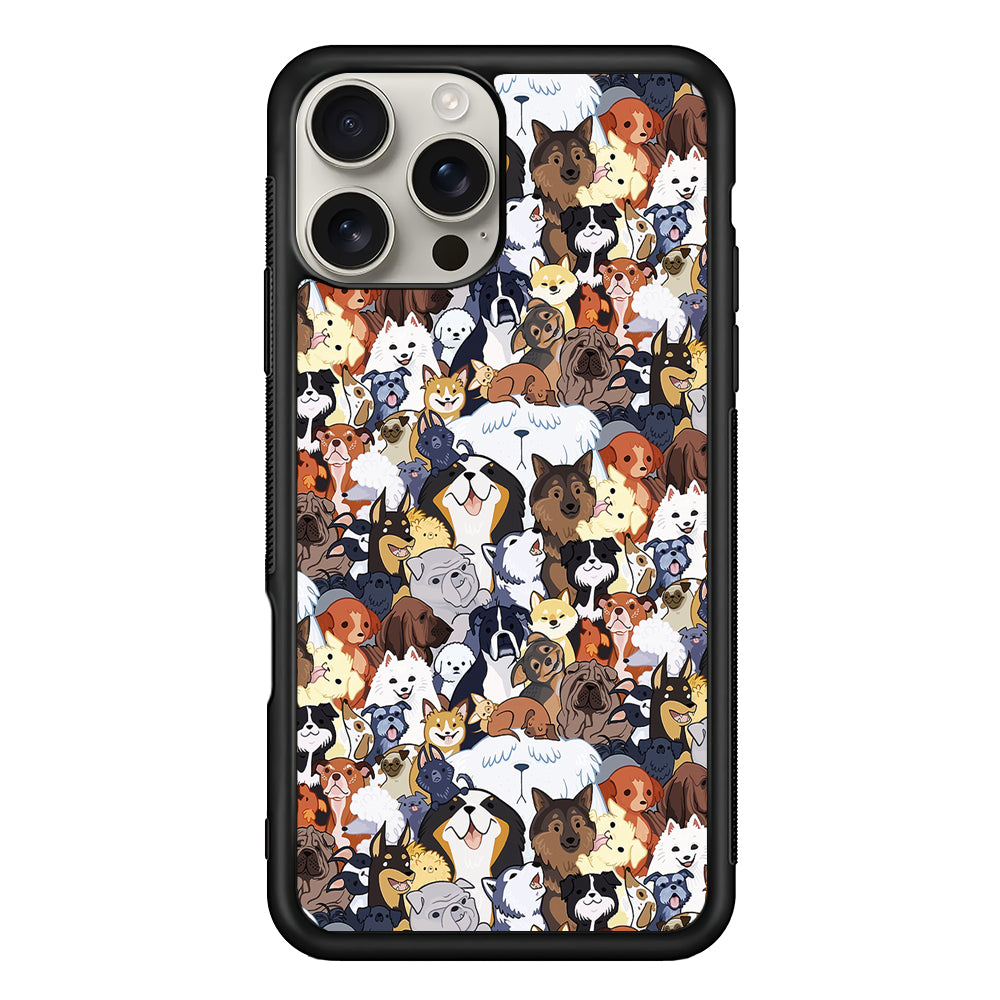 Puppy Party Pattern iPhone 16 Pro Max Case | Stylish Protective Case for iPhone 16 Pro Max