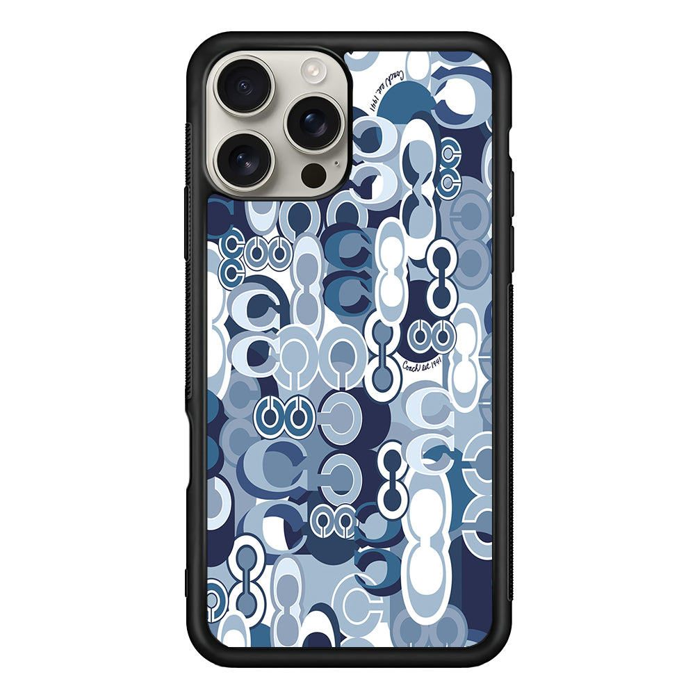 Coach Blue iPhone 16 Pro Max Case | Slim Rubber Case for iPhone 16 Pro Max